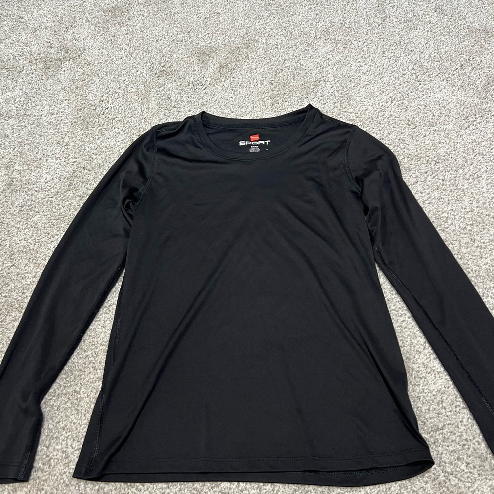 Hanes Black Long Sleeve Top